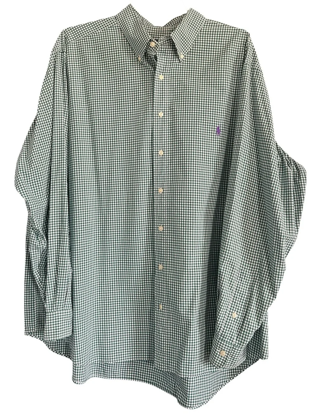 Polo Ralph Lauren 100% Cotton Stretch Button Down Green  size 2XB
